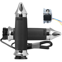 Puños calefactados — 25.4 mm (1"), 14 cm (5-1/2"), Negro, Cromo
