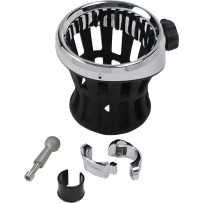 Drink Holder — Handlebar 22 mm (7/8"), 25.4 mm (1"), Black, Chrome