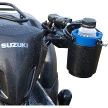 Handlebar Rail Mount with U-Bolt Base, Level Cup™ Drink Holder and Koozie — U-bolt, 1" ball, Black