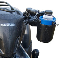 Handlebar Rail Mount with U-Bolt Base, Level Cup™ Drink Holder and Koozie — fits 1/2"–1-1/4" rails, 1" ball, Black