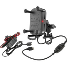 Soporte impermeable Tough-Charge™ de carga inalámbrica — Negro, acabado mate, X-Grip®