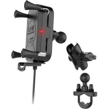 Soporte impermeable Tough-Charge™ de carga inalámbrica — Negro, acabado mate, X-Grip®