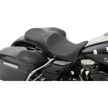 Asiento Touring de perfil bajo — 30-1/2" total, conductor 13-3/4"×13", Negro