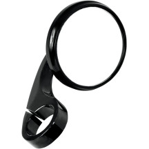 Espejo Shooter de Abrazadera — 64 mm (2-1/2\") cabezal, 25 mm (1\") abrazadera, negro brillo