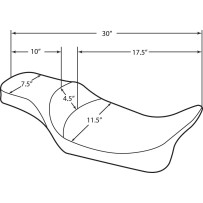 Extended Reach 2-Up Predator Seat — 17.5" driver length, 11.5" driver width, Black