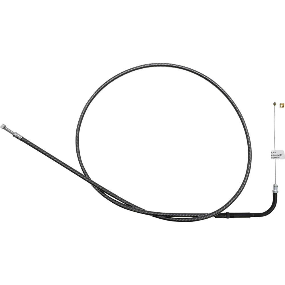 KARBONFIBR Cable trenzado de acelerador/ralentí — 108 cm (42-1/2"), codo 90°, plateado