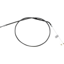 KARBONFIBR Cable trenzado de acelerador/ralentí — funda 32", codo 45°, Plata
