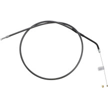 KARBONFIBR Cable trenzado de acelerador/ralentí — funda 38", recorrido 4-7/8", codo 45°, plateado