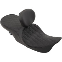 Forward Positioned 2-Up Low Profile Touring Leather Seat — Driver 13.5", Passenger 14.5"