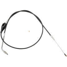Cable de ralentí trenzado de vinilo negro para manillar — 12"–14", funda 37-1/2"