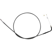 KARBONFIBR Braided Throttle/Idle Cable — 108 cm (42-1/2"), 90°, 12.1 cm (4-3/4"), Silver, carbon fiber