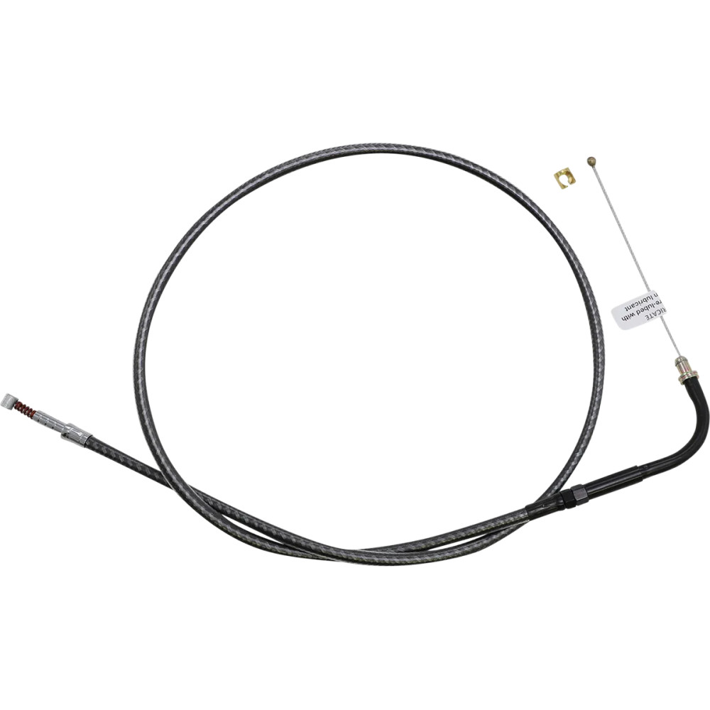 KARBONFIBR Braided Throttle/Idle Cable — 83 cm (32-3/4 in), 90° elbow, Silver