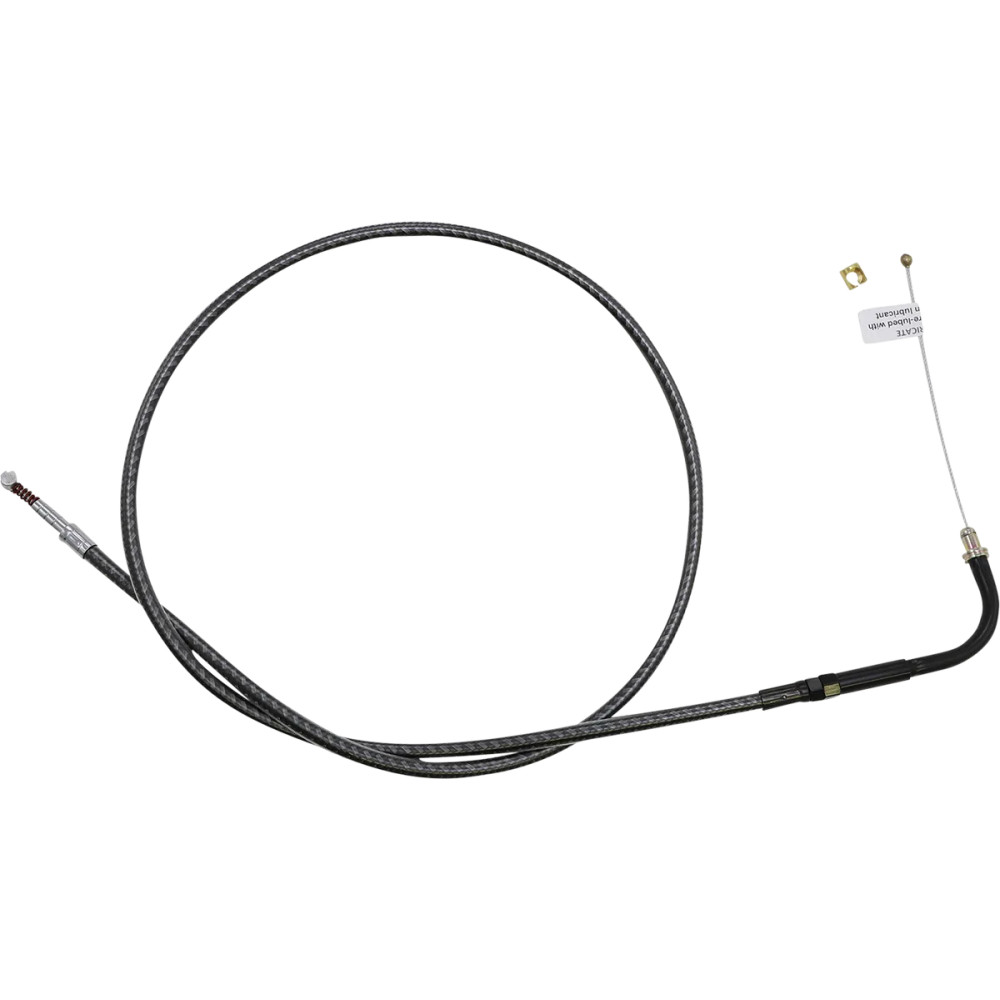 KARBONFIBR Braided Throttle/Idle Cable — 34-3/4" housing, 90° elbow, Silver