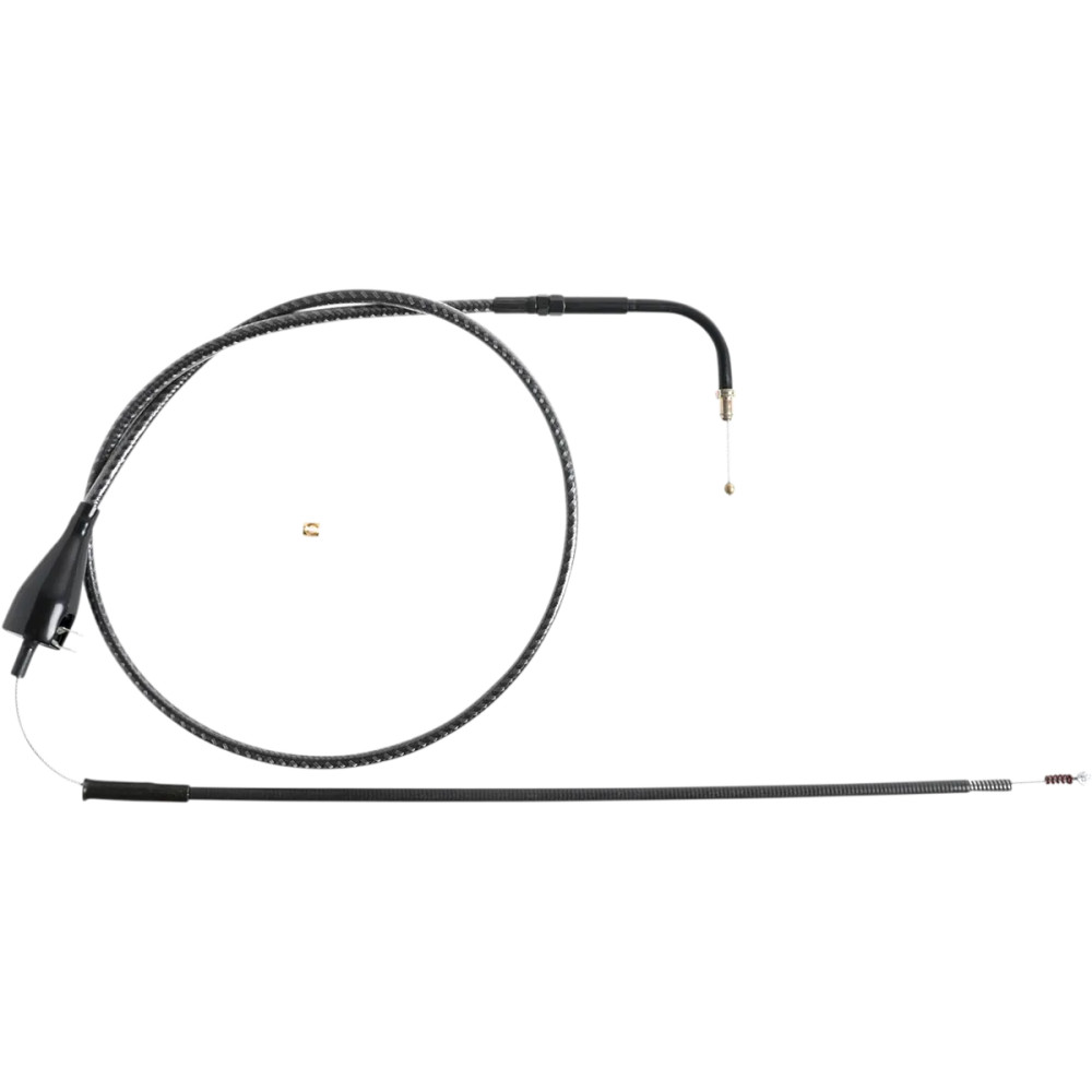 KARBONFIBR Braided Throttle/Idle Cable — 79 cm (31-1/8\"), 90° elbow, Silver