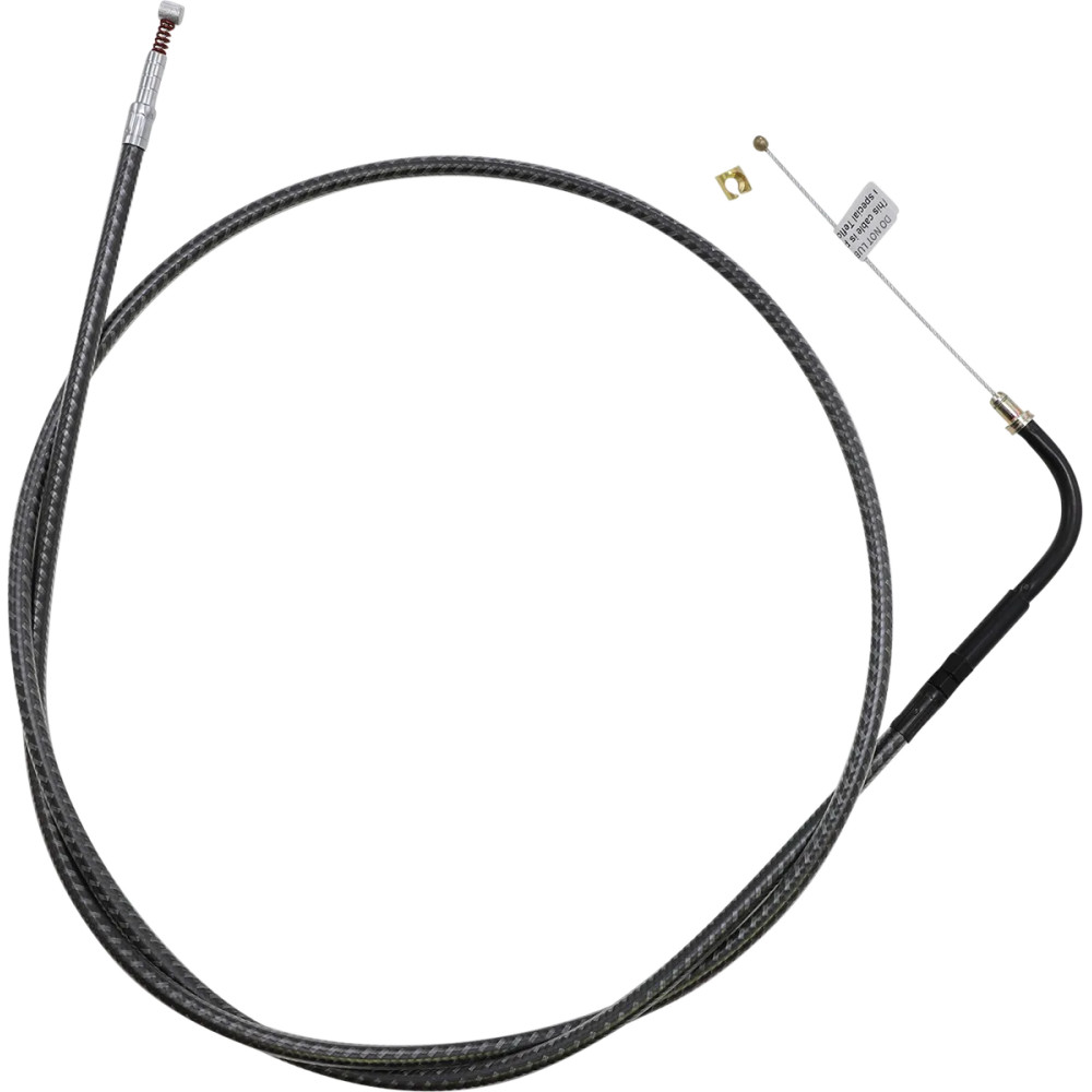 KARBONFIBR Braided Throttle/Idle Cable — 126 cm (49-5/8\"), 12.1 cm (4-3/4\") travel, 90° elbow, Silver