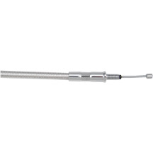 Cable de embrague de acero inoxidable pulido de alta eficiencia — carcasa 159 cm, recorrido 71 mm, ajustador 83,5 cm, plateado p