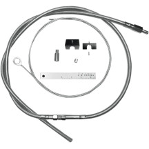 BYO™ Build Your Own™ Clutch Cable Kit — 203 cm (80"), fits 1987+ 5/6-speed mechanical clutch, Silver clear-coated