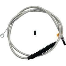 Cable de embrague trenzado de acero inoxidable — Ape hanger, 15"–17", plateado pulido