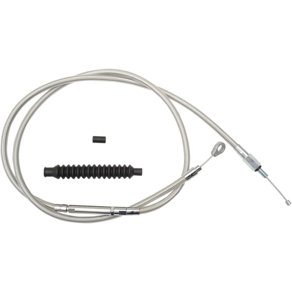 Cable de embrague trenzado de acero inoxidable — 18"–20", Ape Hanger, Pulido