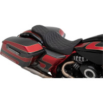 Predator 2-Up Seat — 30.5" overall, fits all Drag and most Harley-Davidson sissy bars, Black