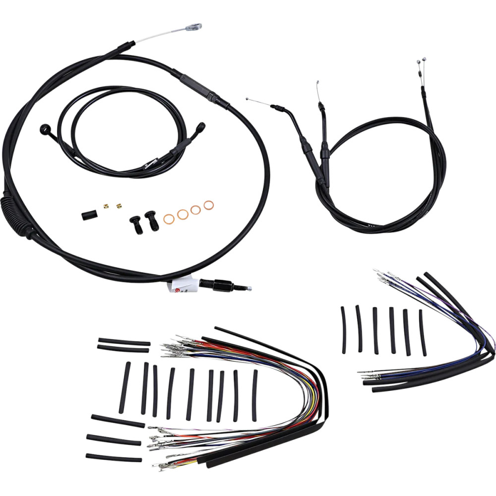 Complete Black Vinyl Handlebar Cable/Line Kit for Ape Hanger Handlebars