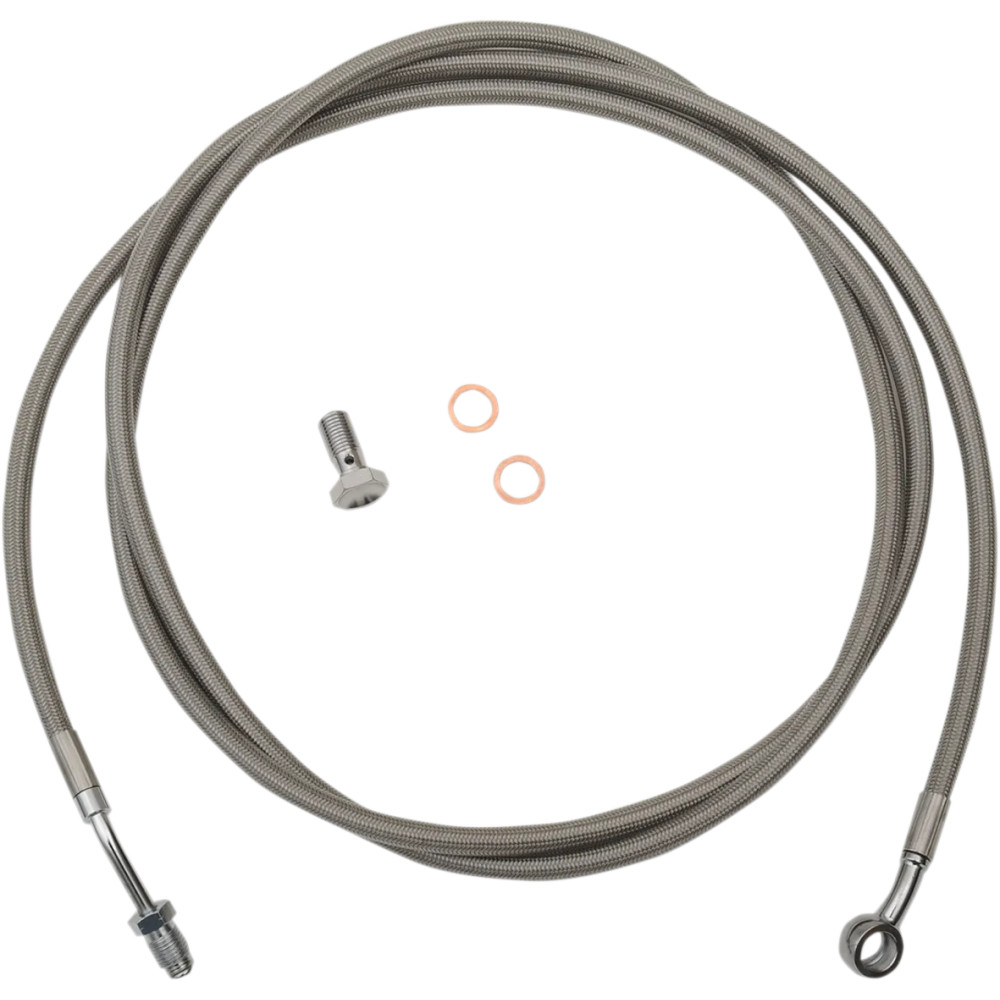 Cable de embrague trenzado de acero inoxidable — Ape hanger, 38 cm–43 cm (15"–17"), pulido