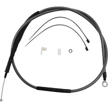 Cable de embrague KARBONFIBR pulido de alta eficiencia — carcasa 64-11/16", recorrido 79 mm (3-1/8"), Plata pulida