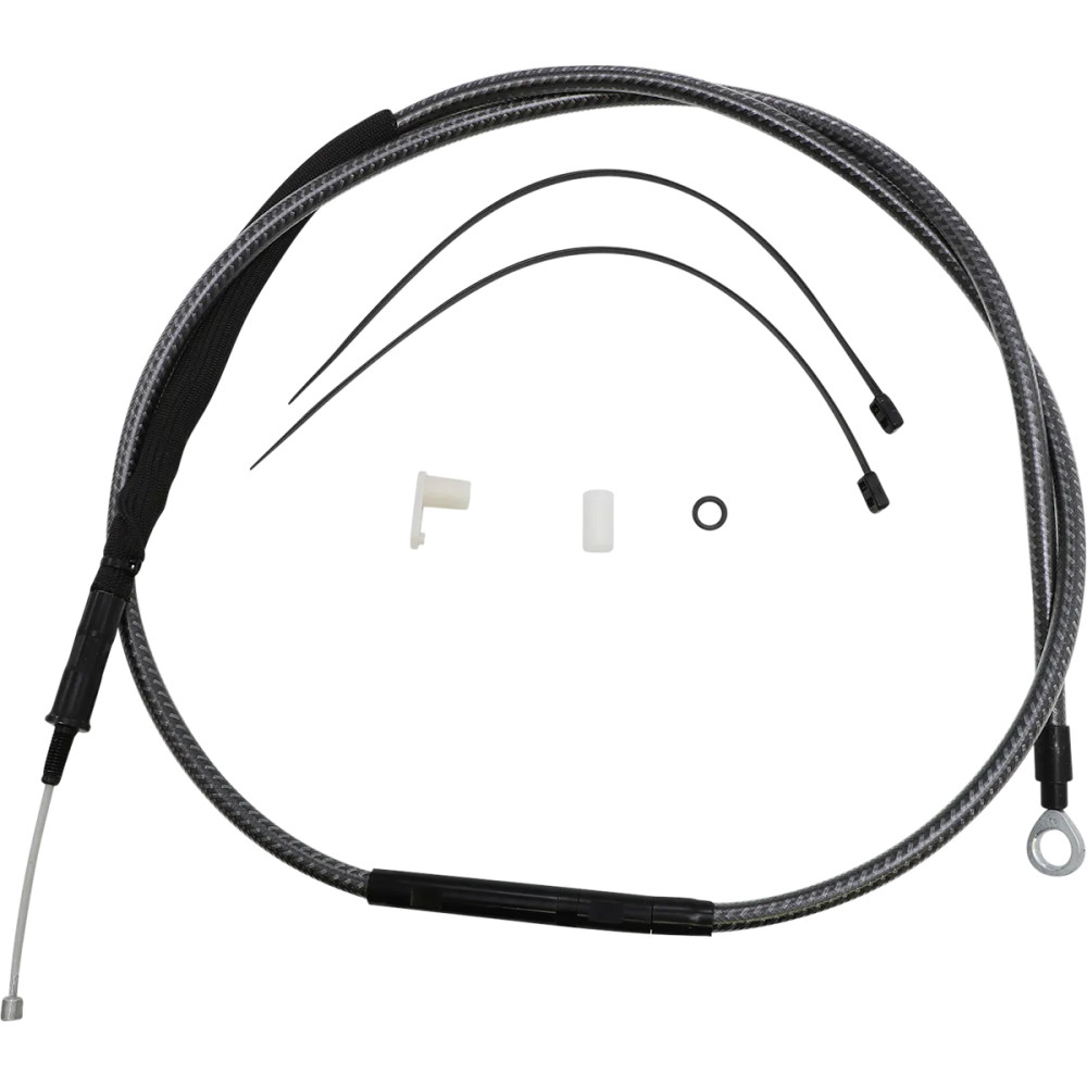Cable de embrague KARBONFIBR pulido de alta eficiencia — carcasa 64-11/16", recorrido 79 mm (3-1/8"), Plata pulida