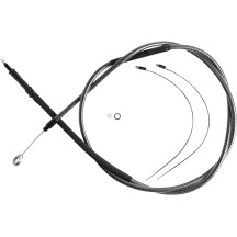 Cable de embrague KARBONFIBR pulido de alta eficiencia — 189.5 cm de carcasa, 79 mm de recorrido, plateado pulido