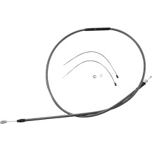 Cable de embrague pulido KARBONFIBR de alta eficiencia — carcasa 174,5 cm, recorrido 71 mm, plateado pulido