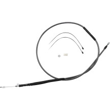 Cable de embrague KARBONFIBR pulido de alta eficiencia — 174.5 cm carcasa, 64.5 cm ajustador, 89 mm recorrido, Plata pulida