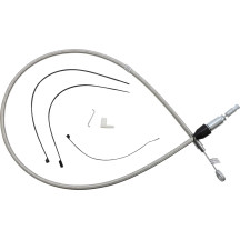 Polished Stainless Quick Connect Upper Clutch Cable — 42 in (106.5 cm), 59 mm (2-5/16 in), Polished Silver