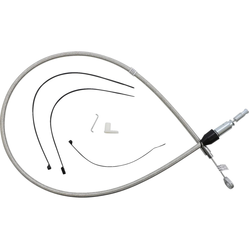 Polished Stainless Quick Connect Upper Clutch Cable — 42 in (106.5 cm), 59 mm (2-5/16 in), Polished Silver