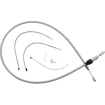 Polished Stainless Quick Connect Upper Clutch Cable — 117 cm (46"), 59 mm (2-5/16") travel