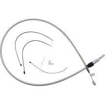Polished Stainless Quick Connect Upper Clutch Cable — 127 cm (50\"), 59 mm (2-5/16\"), Silver polished