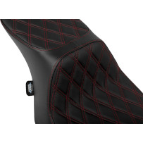 Performance Predator 2-Up Seat — 12" driver width, 29" length, 9" rear width, Black/Red