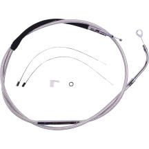 Cable de embrague de acero inoxidable pulido de alta eficiencia — 177 cm (69-3/4") carcasa, 89 mm recorrido, plateado pulido