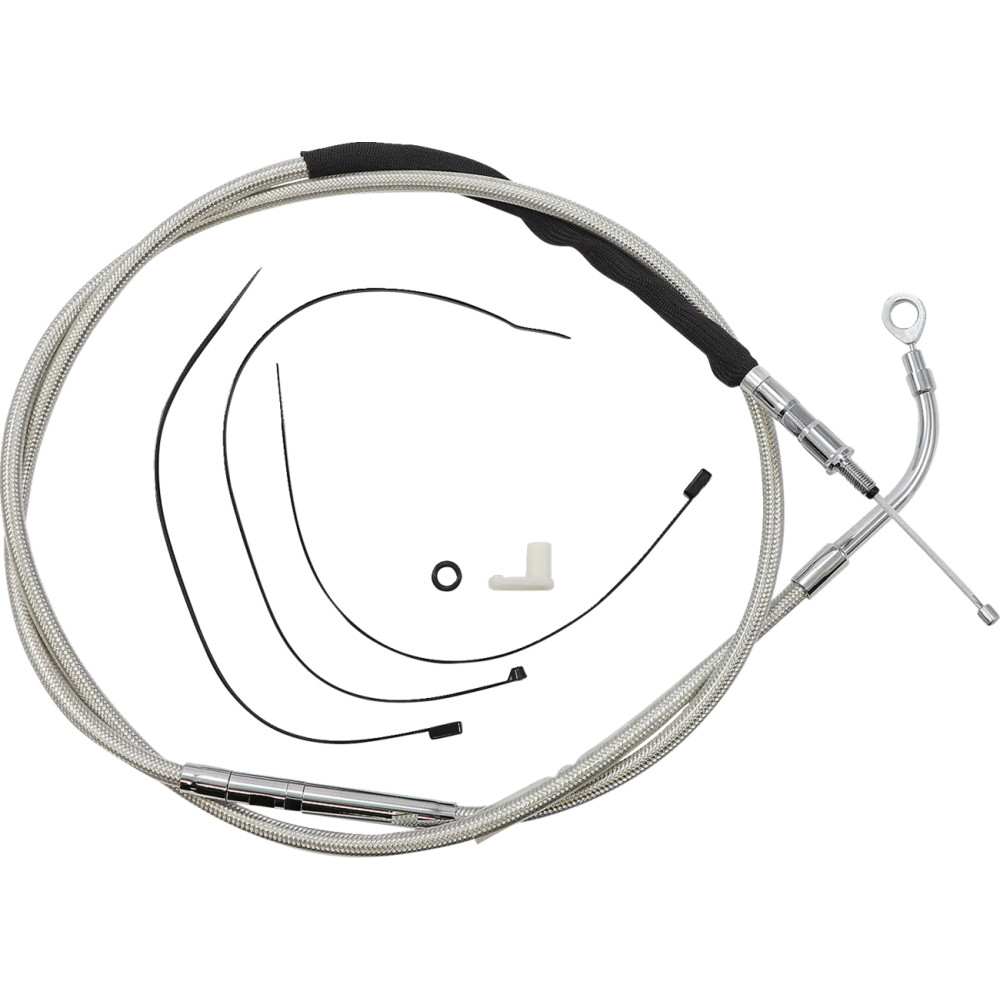 Cable de embrague pulido de acero inoxidable de alta eficiencia — 182.5 cm carcasa, 89 mm recorrido, 64.5 cm ajustador