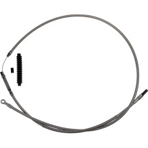 High-Efficiency Stainless Steel Clutch Cable for Harley-Davidson — +25.4 cm (10 in), center adjuster, silver