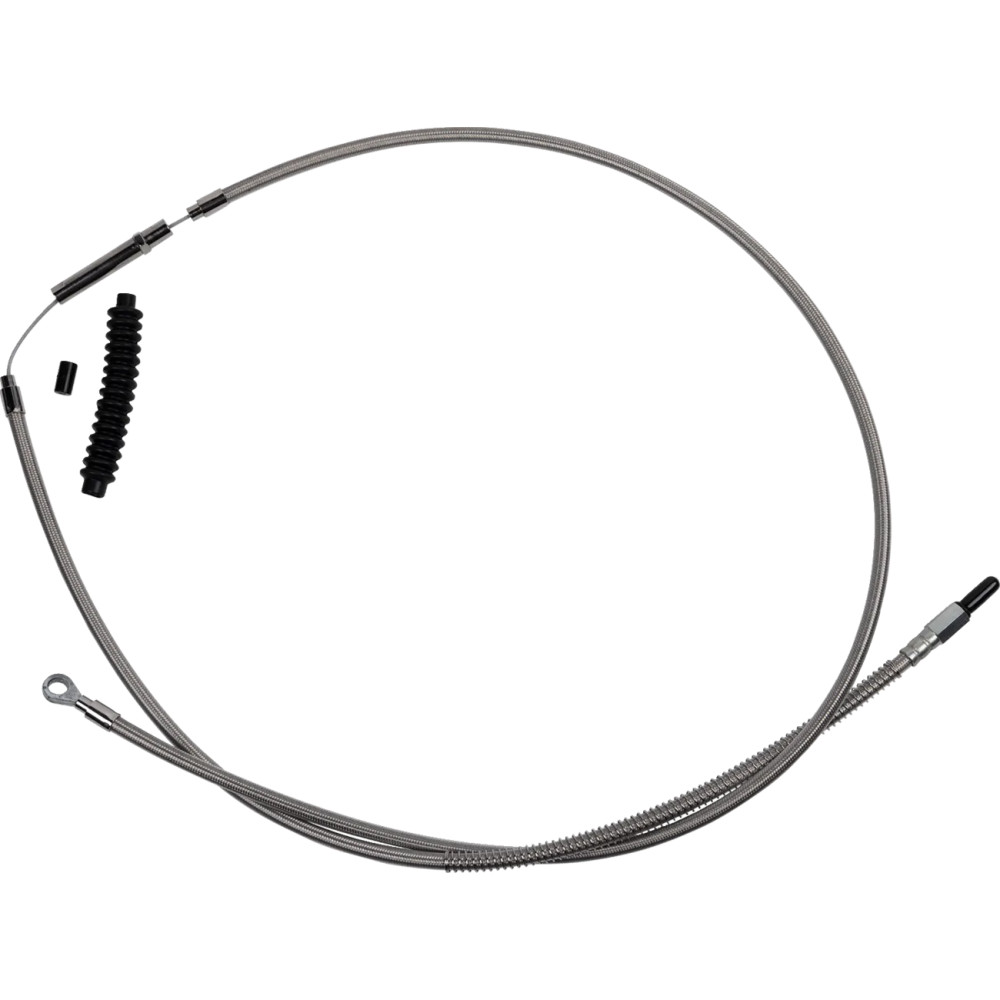 High-Efficiency Stainless Steel Clutch Cable for Harley-Davidson — 10", center adjuster, silver