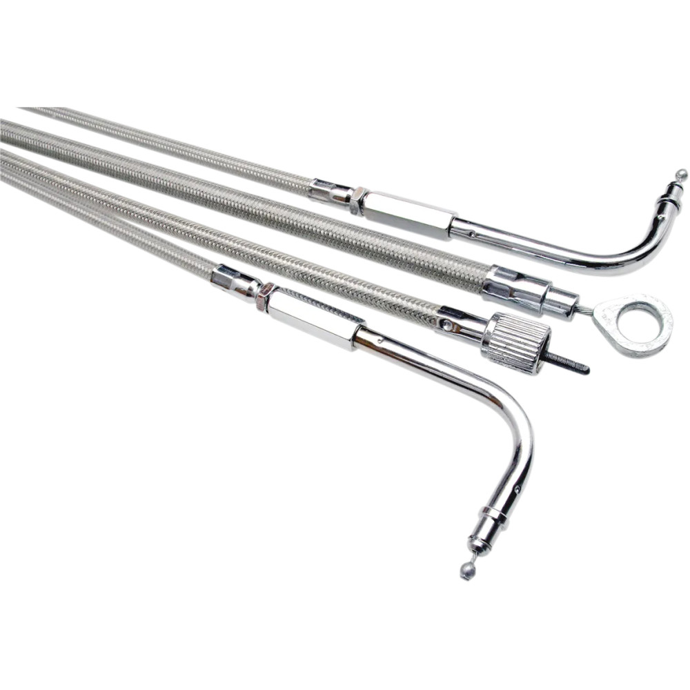 Cable de velocímetro trenzado Armor Coat de acero inoxidable para Harley-Davidson — 117 cm (46 in), cromo