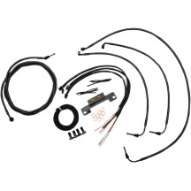 Kit completo Midnight de cables trenzados para manillar/latiguillos de freno — Compatible con manillares de 12"–14", negro