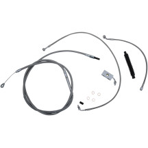 Kit estándar de cables trenzados de acero inoxidable para manillar y freno — 45,5–51 cm (18"–20"), ABS, natural barnizado