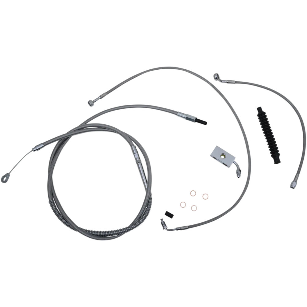Kit estándar de cables trenzados de acero inoxidable para manillar y freno — 45,5–51 cm (18"–20"), ABS, natural barnizado