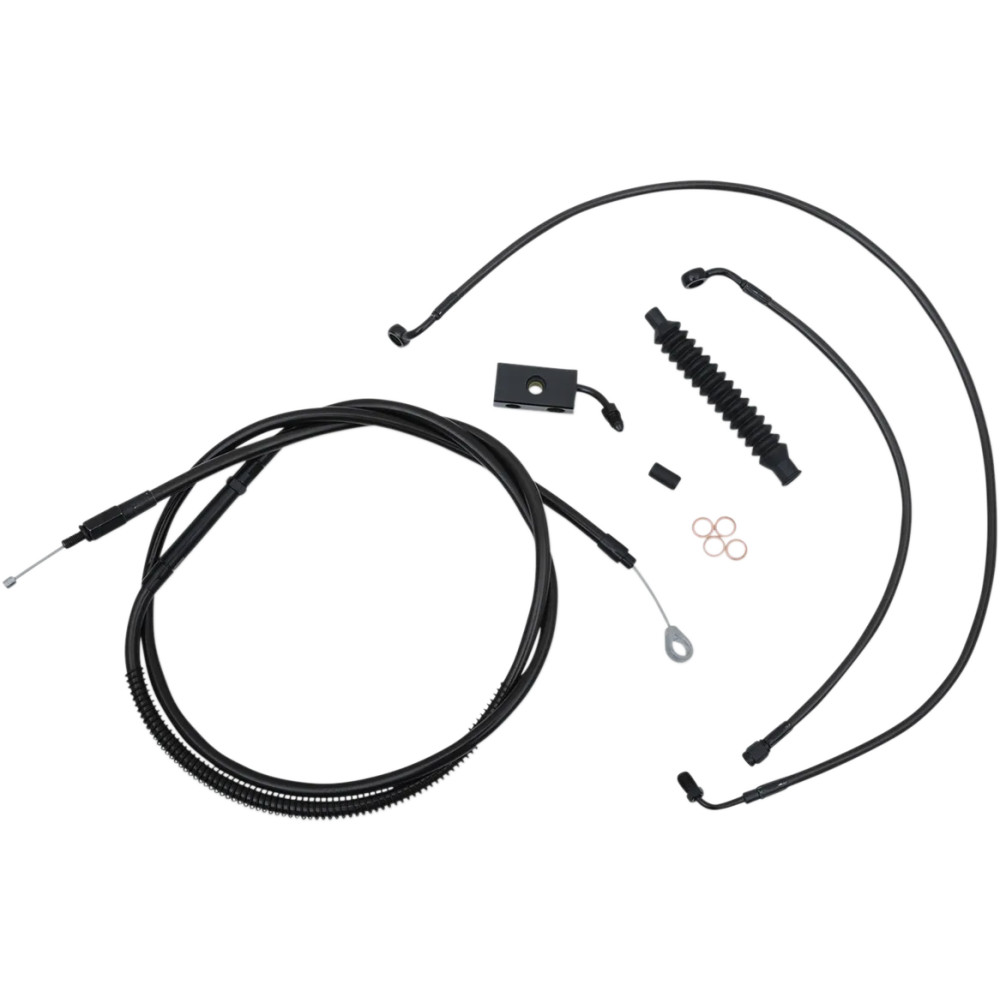 Kit estándar Midnight trenzado de cables/latiguillos para manillar — Compatible con risers de 45.5–51 cm (18"–20"), Ape Hanger, 