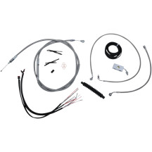 Kit completo de cables y líneas de freno trenzadas de acero inoxidable para manillar — para manillares 15"–17", trenzado de acer