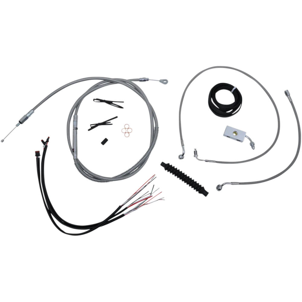 Kit completo de cables y líneas de freno trenzadas de acero inoxidable para manillar — para manillares 15"–17", trenzado de acer