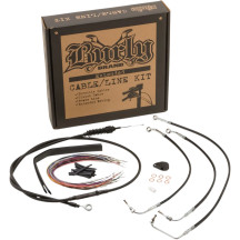 Kit de Cables/Líneas de Manillar de Vinilo Negro Completo para Manillares Ape Hanger
