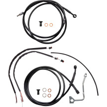 Kit de Cables/Líneas de Manillar de Vinilo Negro Completo para Manillares Ape Hanger