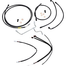 Kit de Cables/Líneas de Manillar de Vinilo Negro Completo para Manillares Ape Hanger